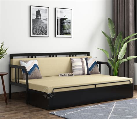 Buy Porch Metal Sofa Cum Bed With Cushions At 23 OFF Online Wooden