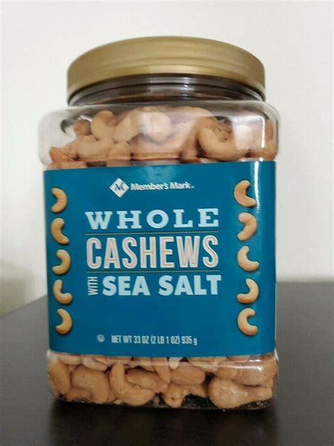 Member S Mark Whole Cashews With Sea Salt 33oz Planters Nuts