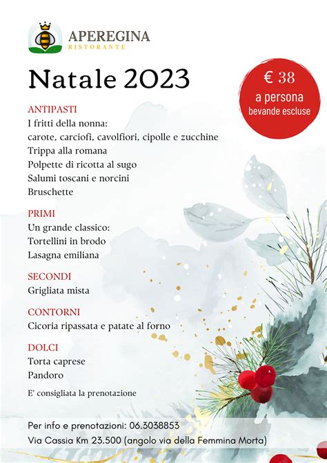 Menù di Natale 2023 Aperegina