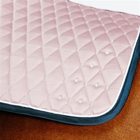 Tapis de selle équitation pour cheval et poney 500 strass rose Brun