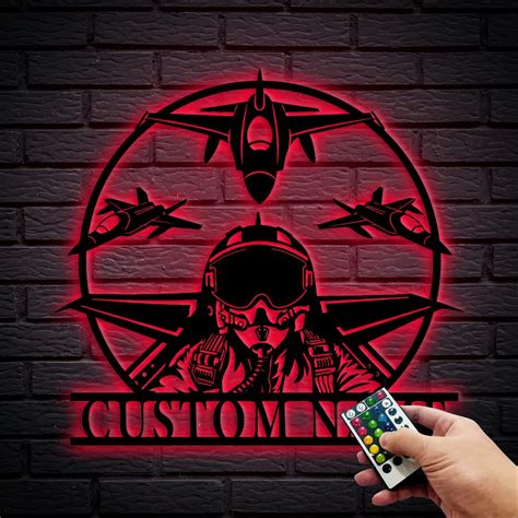 Custom Fighter Jet Pilot Metal Wall Art Personalized Aircraft Etsy