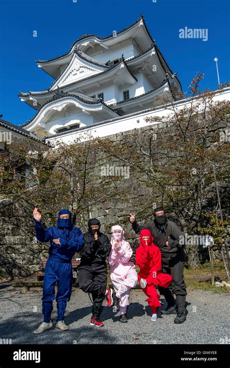 Ninjas And Iga Ueno Castle Iga Japan Stock Photo Alamy