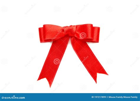 Shiny Red Satin Bow Isolated On White Background Stock Image Image Of