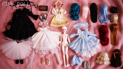 Pink Alice BJD DOLL Unboxing Dress up Little Monica Roselyn डरस अप