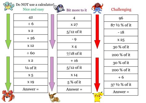 Math Warm Up Activities