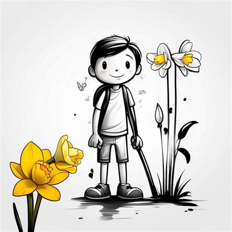 flower child sketch art print  stock photo public domain pictures