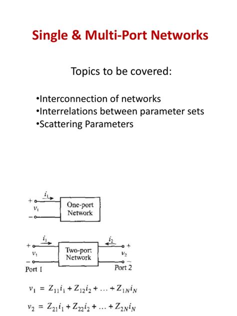 lecture  single multi port networks  electronics