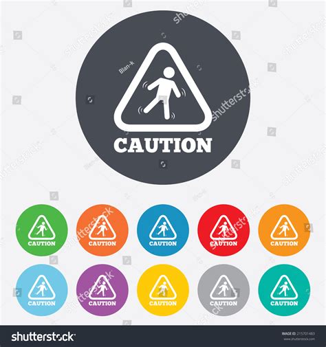 Caution Wet Floor Sign Icon Human Falling Royalty Free Stock Vector