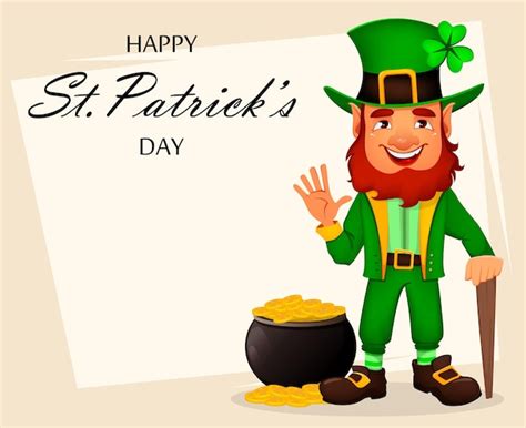 Premium Vector Saint Patrick Day Cartoon Character Leprechaun