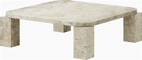 Table Basse En Travertin 82 X 82 Cm Atlas New Works