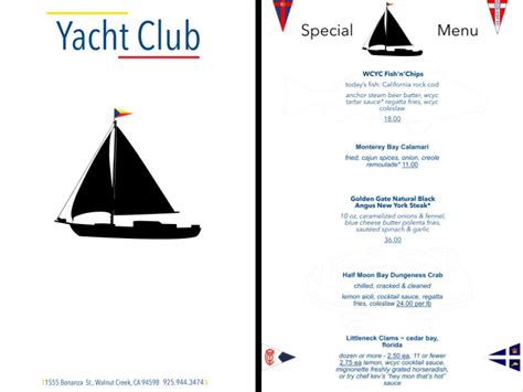 Yacht Club Special Menu Yacht Club Yacht Blue Cheese Butter