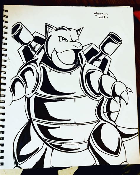 My first time drawing Blastoise. Any feedback is welcome. : r/fanart