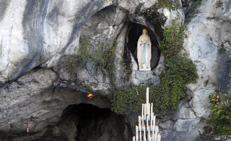 Grotto Of The Virgin Of Lourdes France Stock Image Image Of Virgin