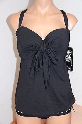 Nwt Coco Reef Swimsuit Bikini Pc Set Sz L Dd Cup Five Way Black