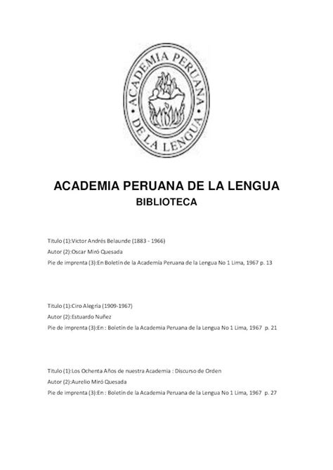 Pdf Academia Peruana De La Lengua Titulo Honorio Delgado