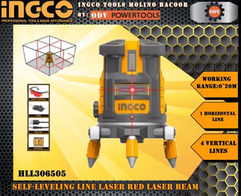 Ingco HLL306505 Self Leveling Line Laser Red Laser Beam ODV