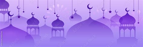 Islamic ramadan kareem banner background with crescent pattern moon ...