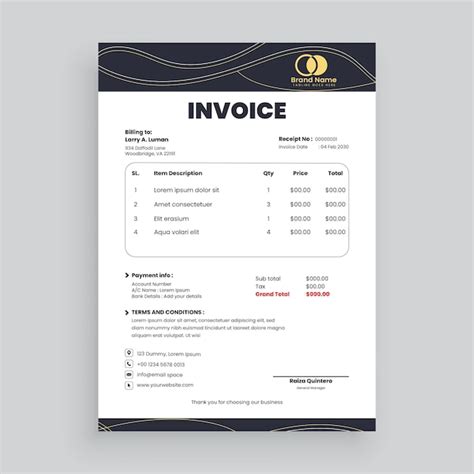 Premium Vector Creative And Modern Invoice Template Vector Design For