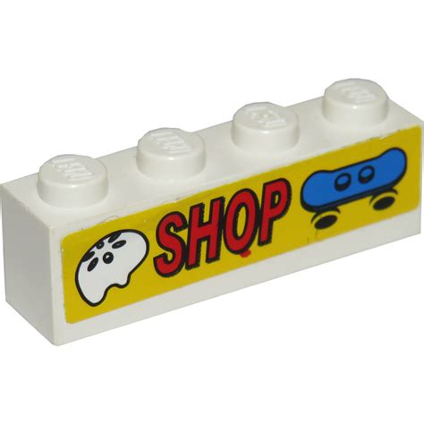 Lego White Brick 1 X 4 With Shop Sticker 3010 Brick Owl Lego