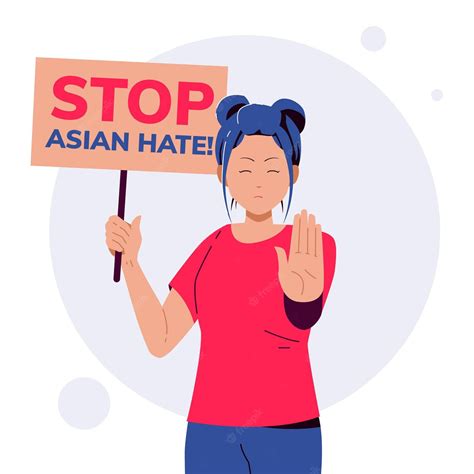 Free Vector Organic Flat Stop Asian Hate Illustration