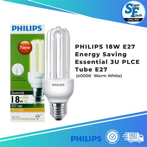 Philips W Bulb Energy Saving Essential U Plce Tube E Warm White