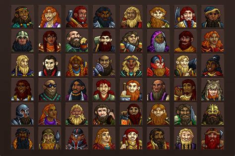 Free Dwarf Avatars 64×64 Pixel Icon Pack by 2D Game Assets on Dribbble