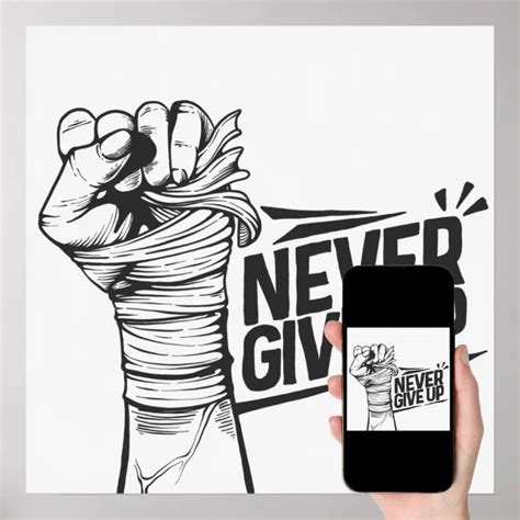 Never Give Up Motivational Poster | Zazzle