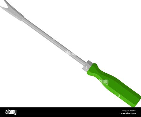 Hand Weeder With Green Handle Illustration Vector On A White