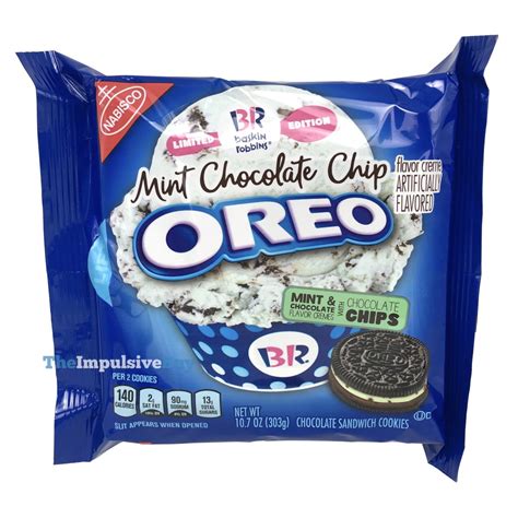 Review Limited Edition Baskin Robbins Mint Chocolate Chip Oreo Cookies The Impulsive Buy