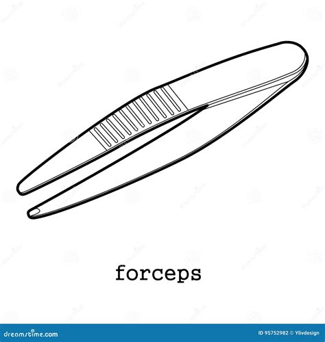 Surgical Forceps Isolated On White. Stock Illustration | CartoonDealer ...