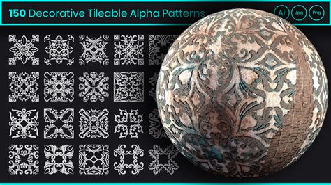 ArtStation - 150 Decorative Tileable Alpha Patterns | Brushes