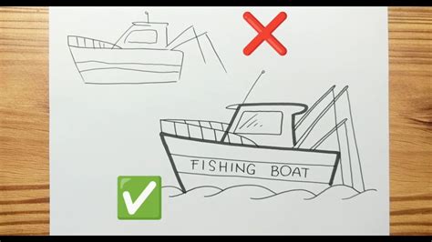 How To Draw Fishing Boat Easy Youtube