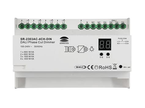 Channels Din Rail Dali Phase Dimmer Sr Ac Ch Din