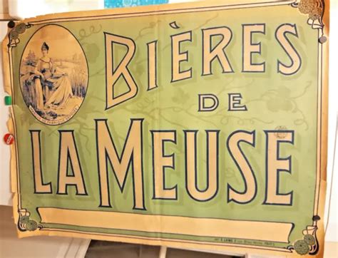 ANCIENNE AFFICHE PUBLICITAIRE Bières de la Meuse Imprimerie S Lang