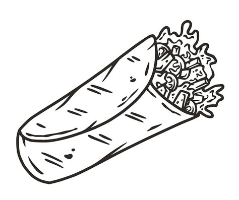 Premium Vector Burrito Vector With Meat Vegetable Traditional Mexican