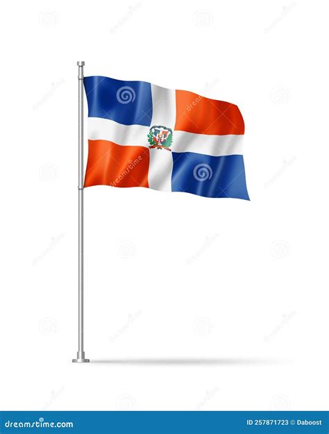 Dominican Republic Flag Isolated on White Stock Illustration ...