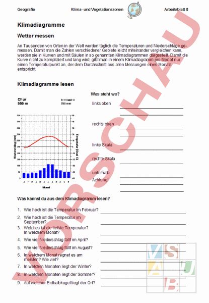 Arbeitsblatt Wetter Sk Ab Klimadiagramme Geographie Anderes Thema