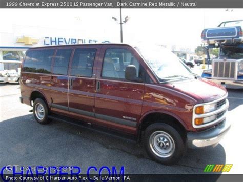 Dark Carmine Red Metallic 1999 Chevrolet Express 2500 Ls Passenger Van Neutral Interior