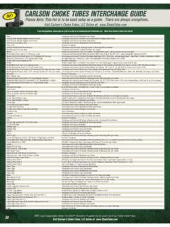 CARLSON CHOKE TUBES INTERCHANGE GUIDE | Carlson choke tubes interchange ...