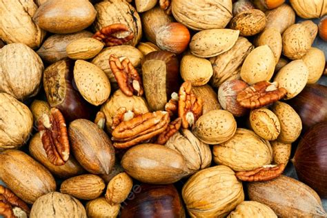 Background Makanan Bermacam Macam Almond Kacang Kenari Foto Dan Gambar