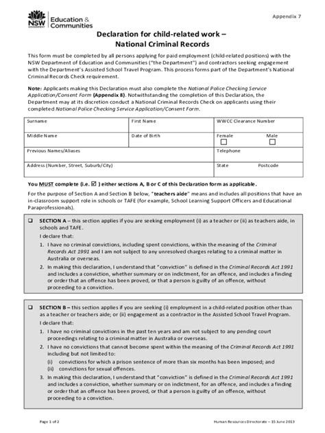 Criminal Record Check Consent Form Fill Online Printable Fillable