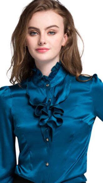 Pin By Spralsolisky Milinolola On Ruffle Collars Satin Blouses Satin