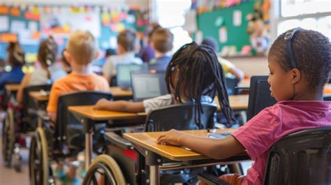 Inclusive Classroom Of Diverse Students Using Assistive Technology For