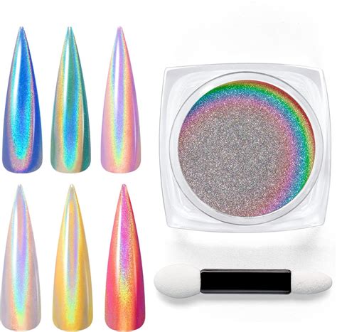 Amazon Beetles Chrome Nail Powder Holographic Effect Aurora