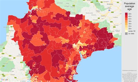 Devon population stats in maps and graphs.