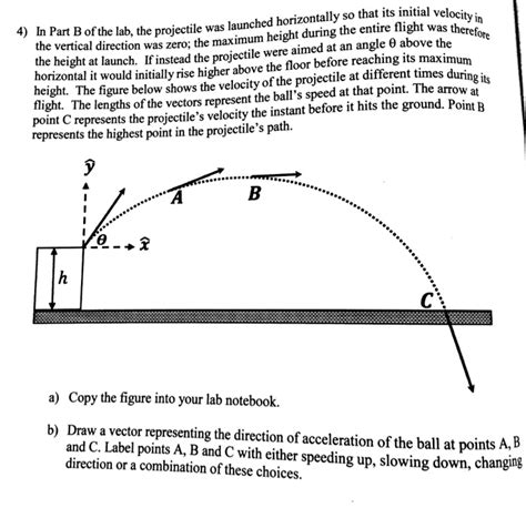 Solved 4 In Part The Lab The Projectile Was Launched Ho