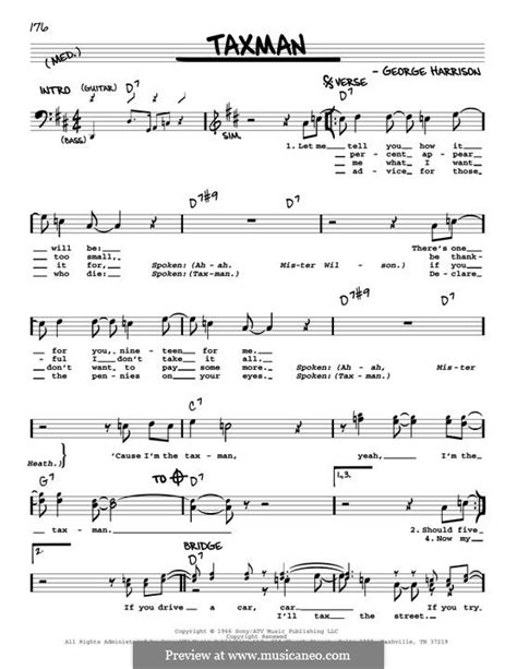 Taxman (The Beatles) by G. Harrison - sheet music on MusicaNeo