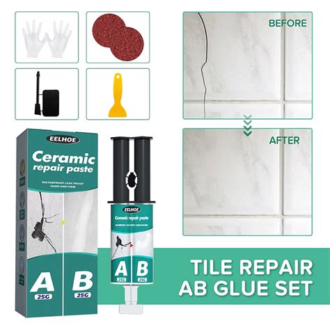 New White Ceramic Repair Paste Tile Repair Ab Glue Set G Shopee