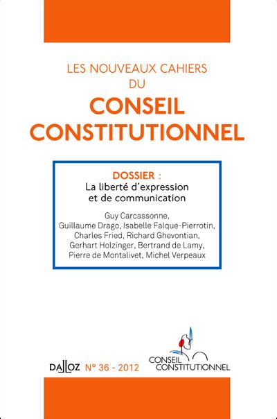 Les cahiers du conseil constitutionnel Tome 36 broché Collectif