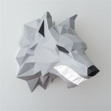 Wolf 3d Papercraft You Get A Pdf Digital File Templates And Etsy